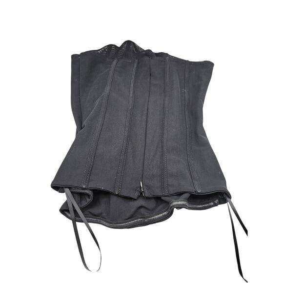 H&M Womens Sz S Corset Top Black Mesh w/ Boning Y2K - Picture 3 of 5